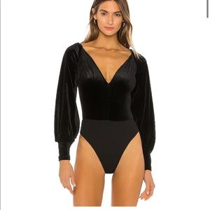 NWT Bryony Black Velvet Bodysuit MEDIUM